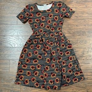 Lularoe Amelia style black w flowers dress